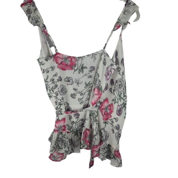 Express V Neck Sleeveless Floral Wrap Blouse Top - Picture 4 of 11